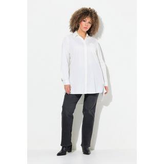 Ulla Popken Camicia Lunga Nastri Decorativi Collo Camicia Scollo a V Manica Lunga  