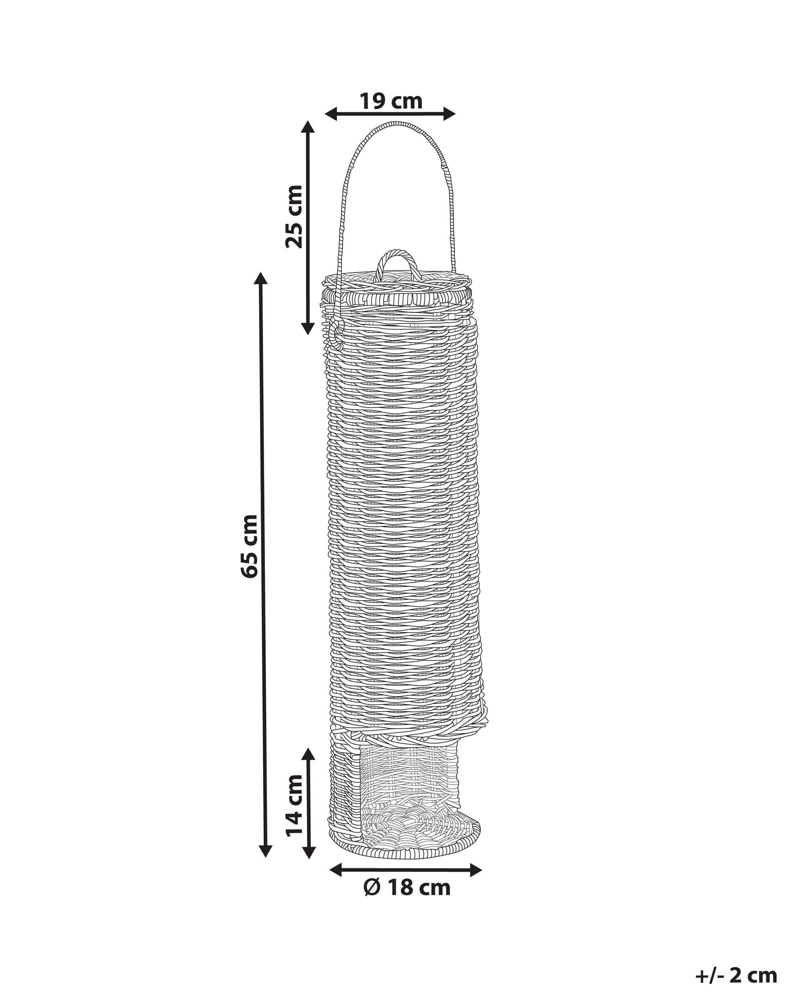 Beliani Toilettenpapierhalter aus Rattan Boho AKABA  