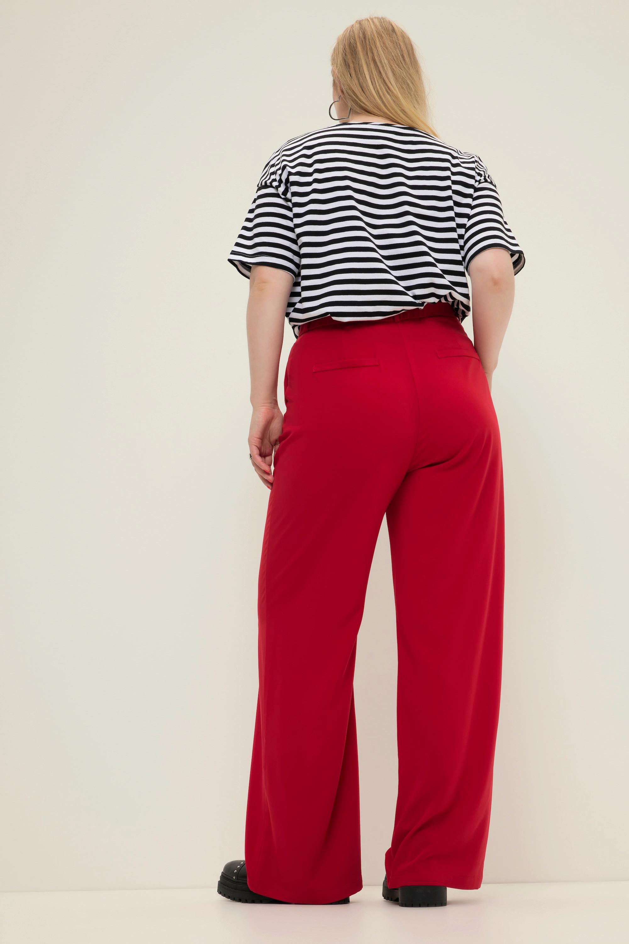 Studio Untold  Hose, High Waist, weites Bein, Bundfalten 