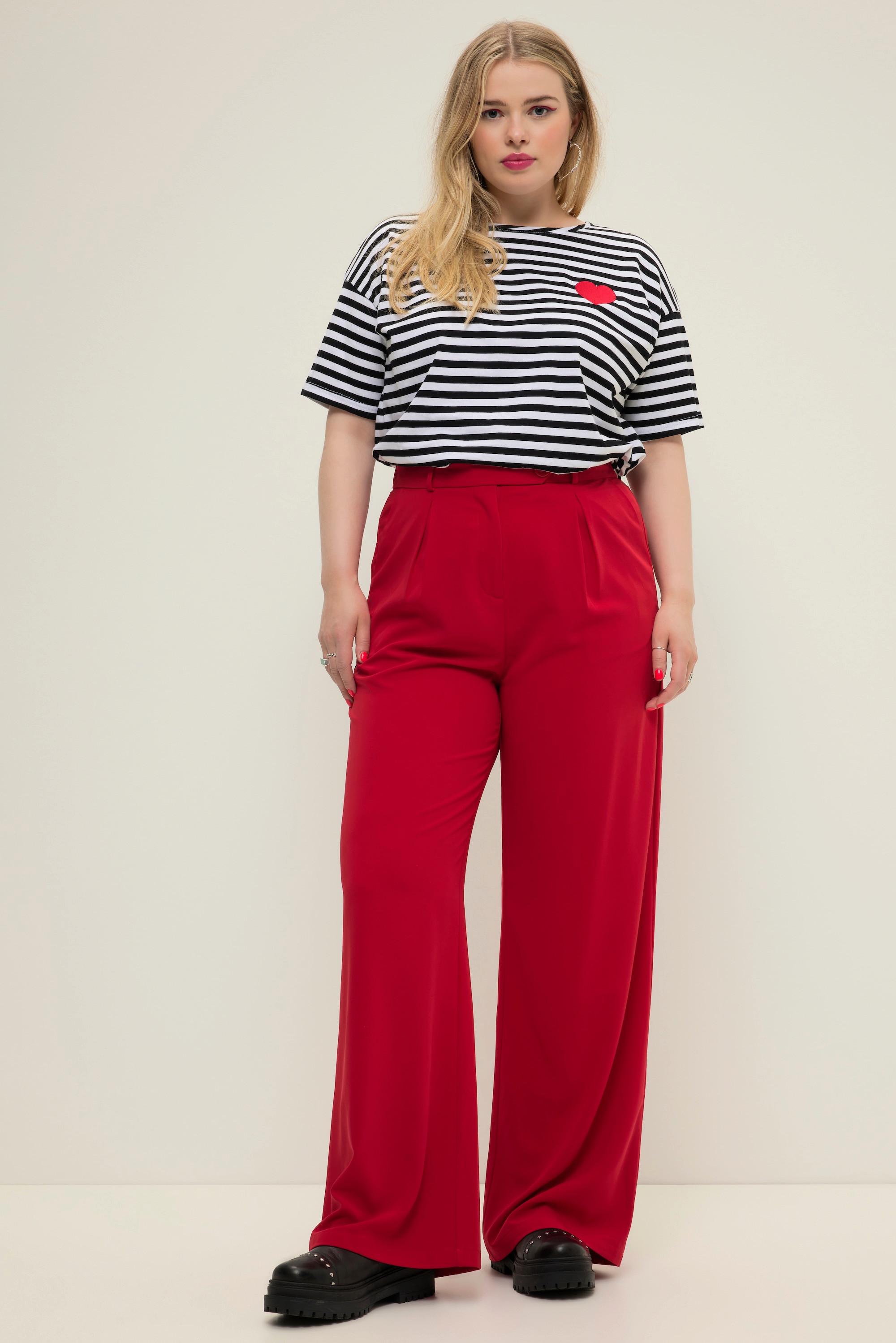 Studio Untold  Pantalon à taille haute et jambe large. Pinces, taille partiellement élastique 