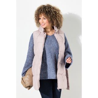 Ulla Popken Gilet matelassé avec boutons-pression latéraux et col chemise  