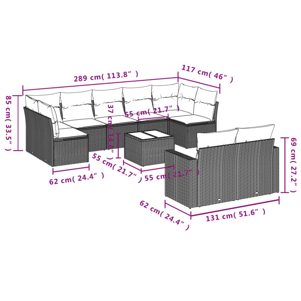 VidaXL Garten sofagarnitur poly-rattan  