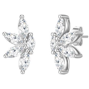 Femme Puces d'oreilles en argent Fleur