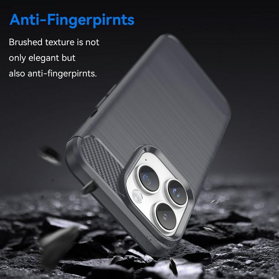 Cadorabo  Housse compatible avec Apple iPhone 14 PRO MAX - Coque de protection en silicone TPU flexible, aspect inox et fibre de carbone 
