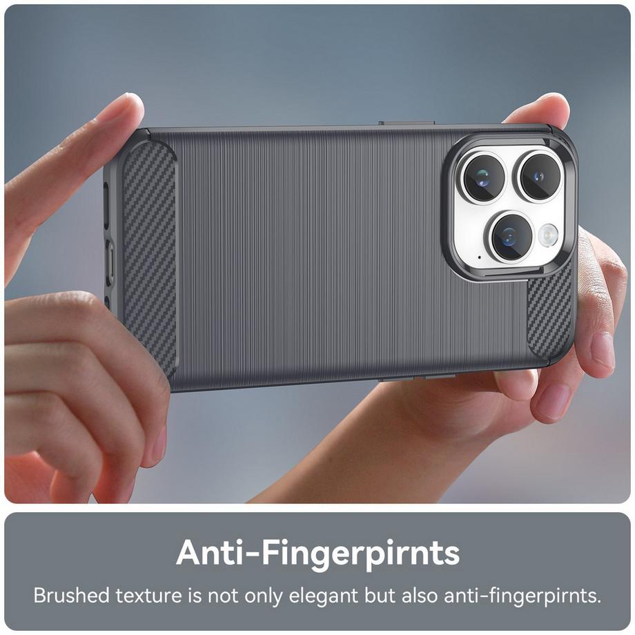 Cadorabo  Hülle für Apple iPhone 14 PRO MAX TPU Silikon Edelstahl-Karbonfaser Optik 