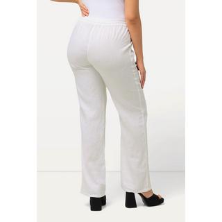 Ulla Popken Pantaloni Lino Mary Vita Elastica Gamba Larga Dritta  