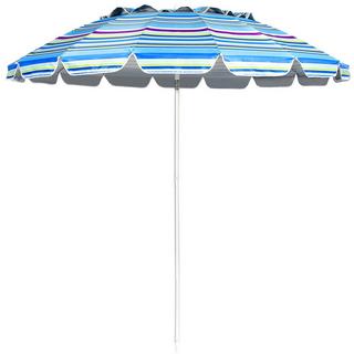 Northix Parasol de plage 243 cm, parasol d'extérieur, parasol de plage inclinable en aluminium, bleu clair  