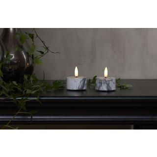 B2X LED-Wärmelicht 2er-Pack Marmor mit Timer  