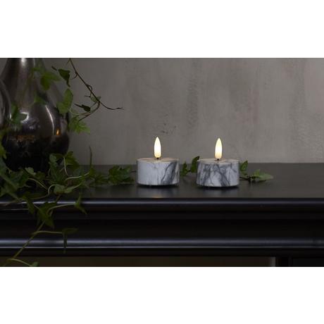 B2X LED-Wärmelicht 2er-Pack Marmor mit Timer  