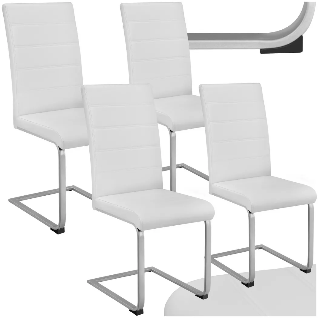 Tectake - Sillas de comedor BETTINA 41 x 52 x 99 cm, Acolchado de piel sintética, Silla para salón o dormitorio, Mueble moderno, Respaldo continuo, Patas de acero esbeltas, Versátil y combinable,