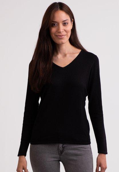 CASH-MERE.CH Seide Kaschmir V-Ausschnitt Pullover  