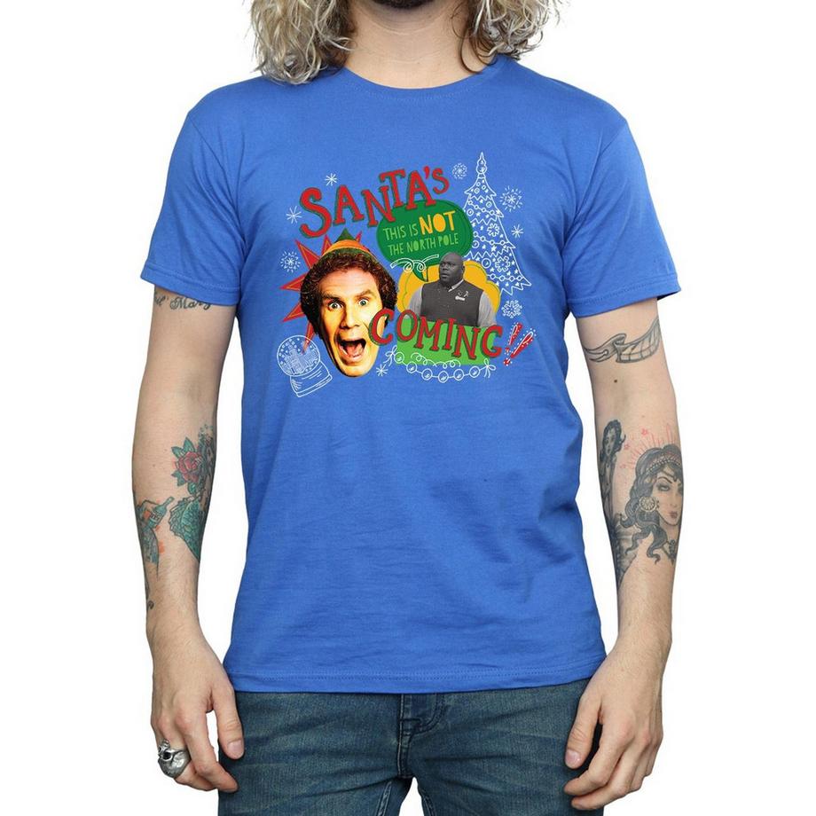 Elf Santa's Coming Buddy et Leon T-Shirt de Noël  