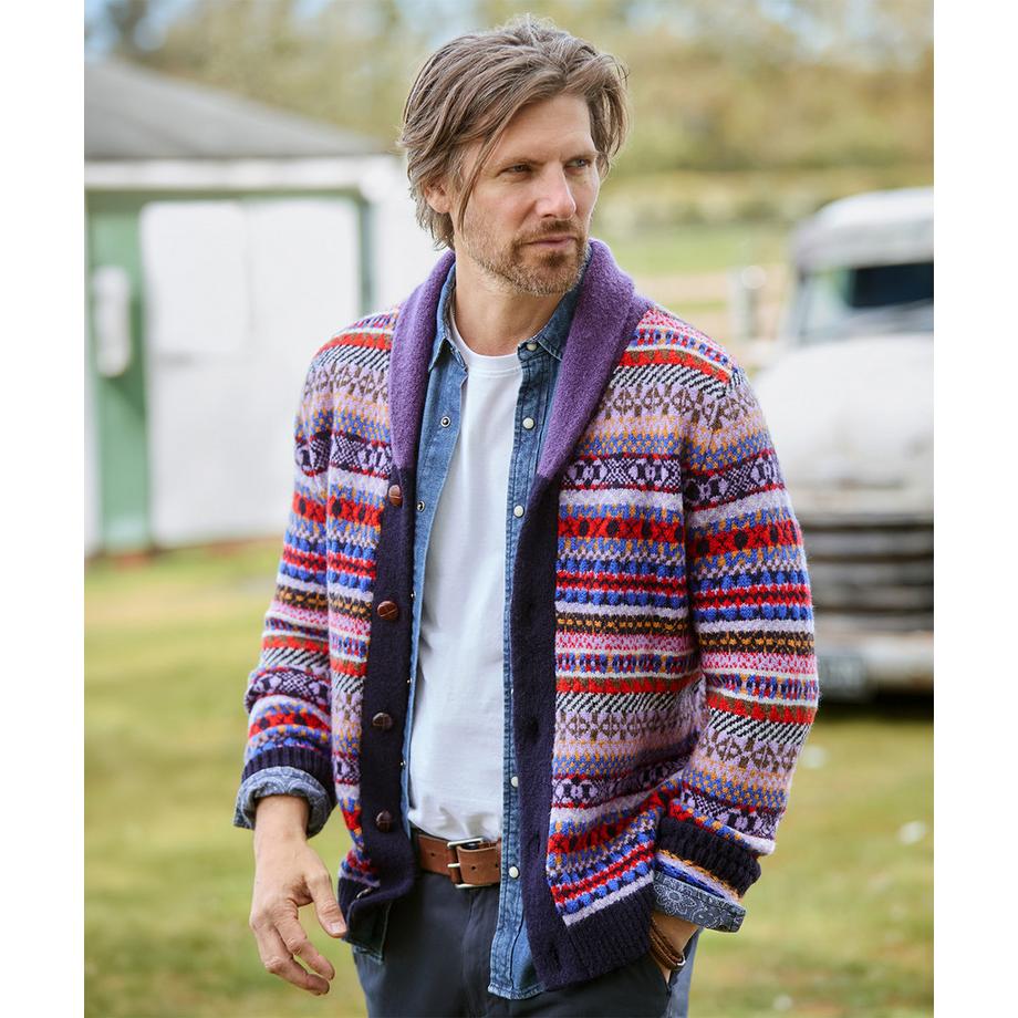 Joe Browns Cardigan a Collo Scialle con Motivo Norvegese  