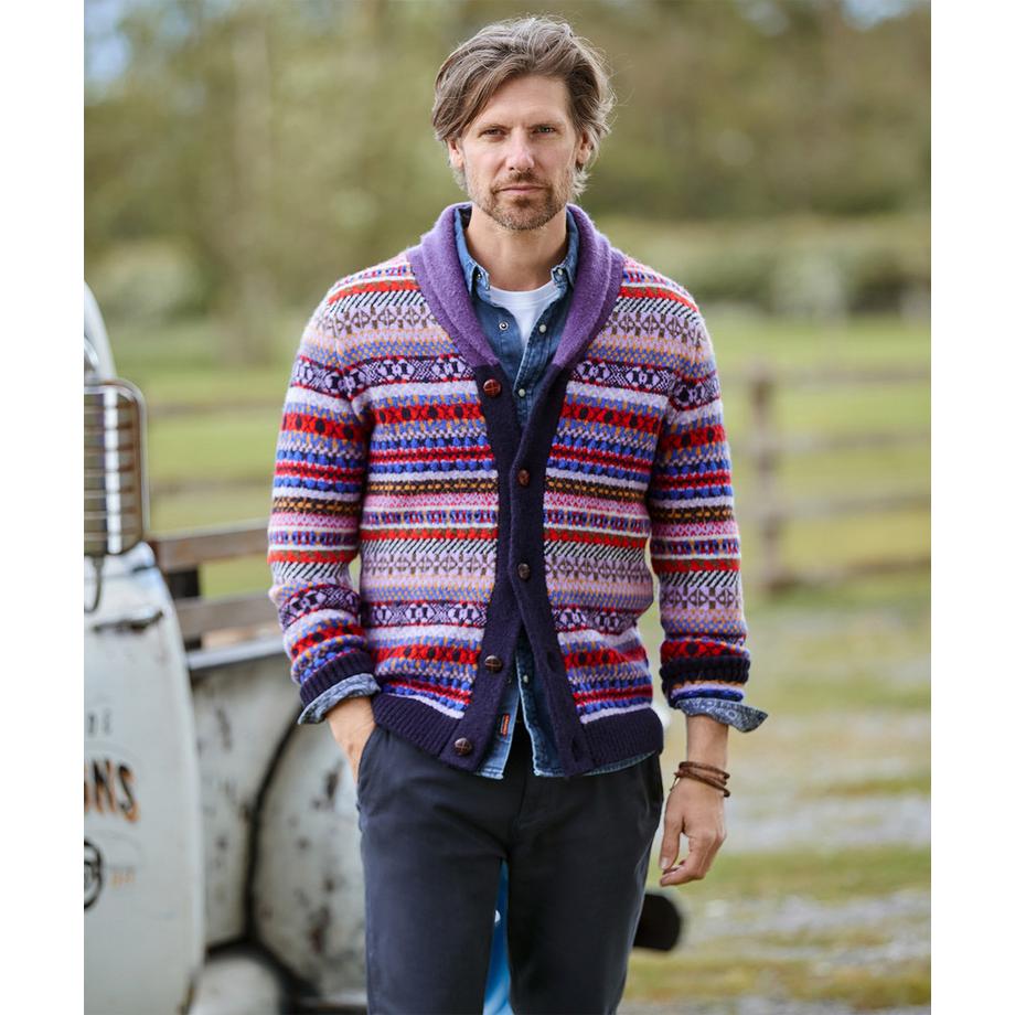 Joe Browns Cardigan a Collo Scialle con Motivo Norvegese  