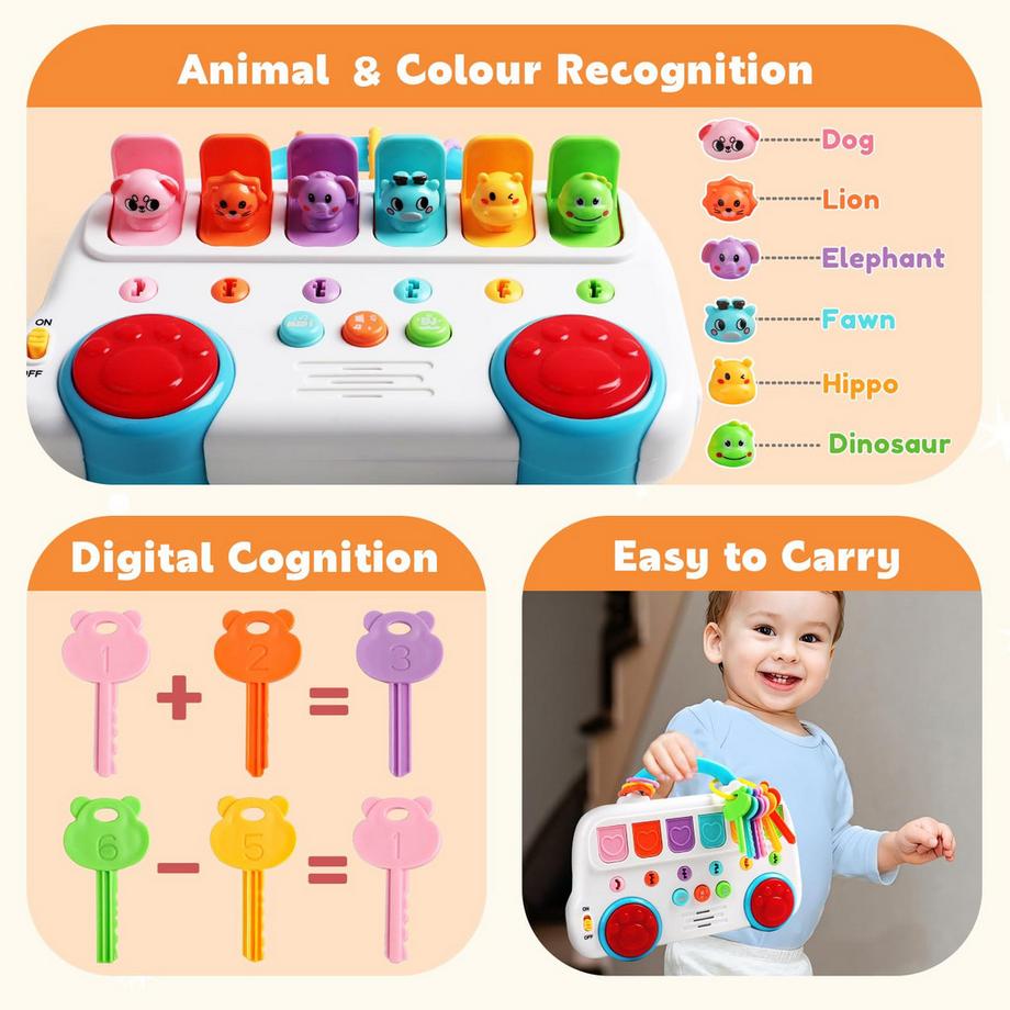 Activity-board  Musik-Babyspielzeug mit Licht & Ton Schlüsseltier 