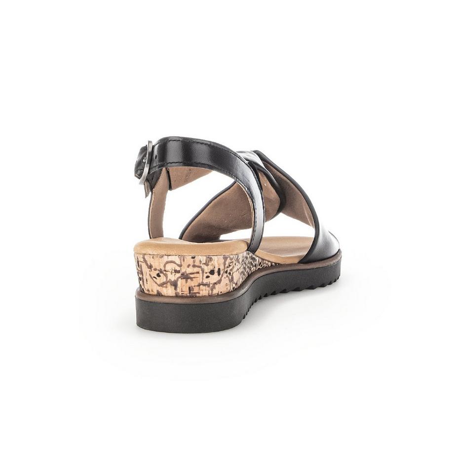 Gabor Sandali con zeppa in pelle  