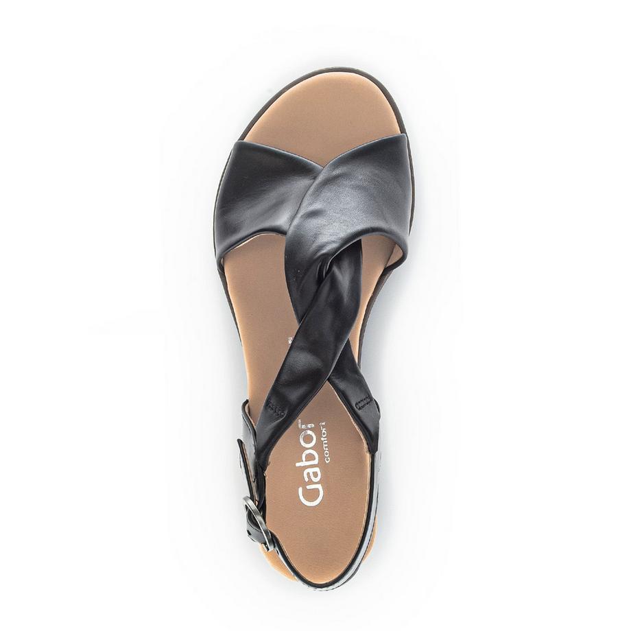 Gabor Sandali con zeppa in pelle  