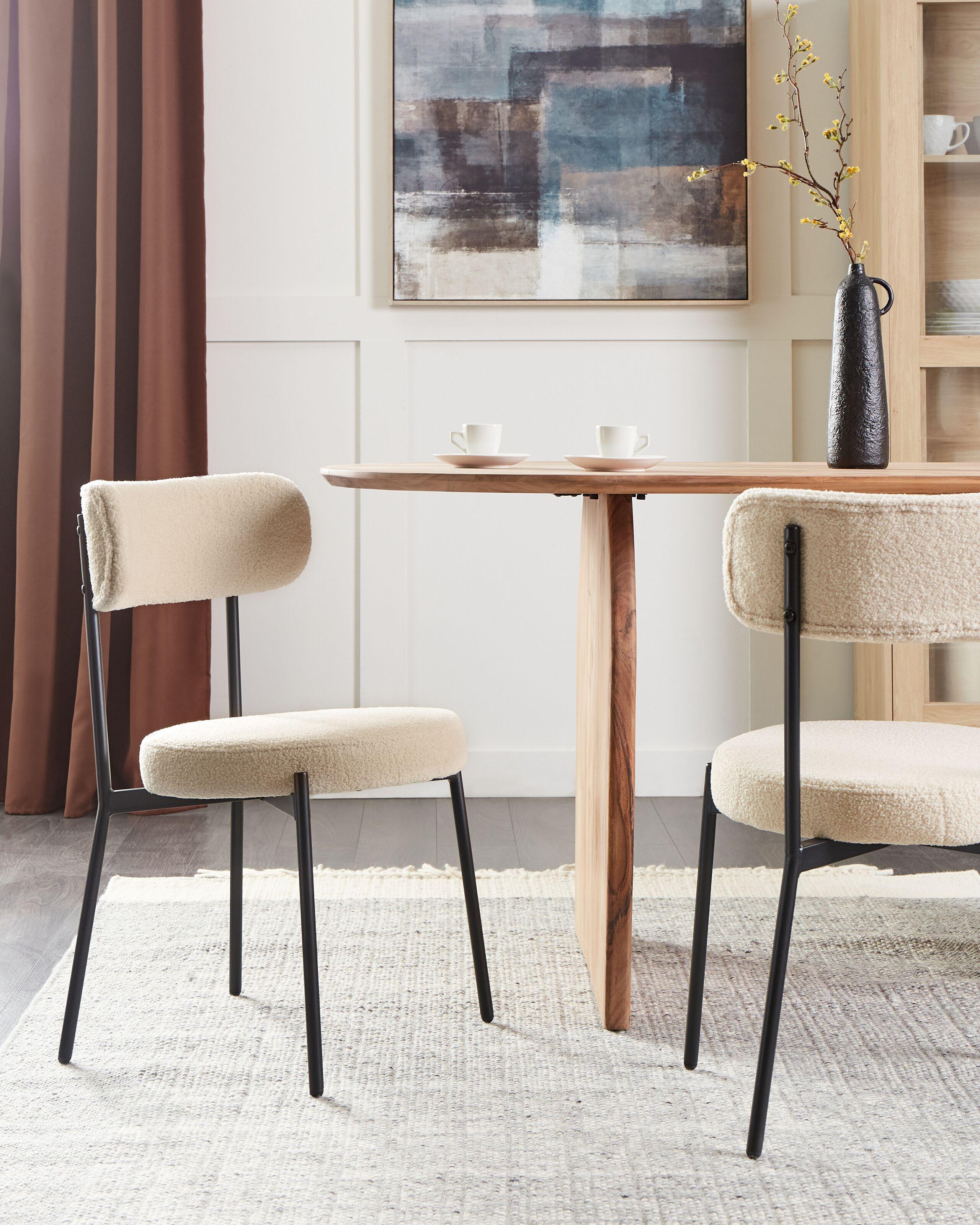 Beliani Esszimmerstuhl 2er Set aus Bouclé Modern ALLISON  