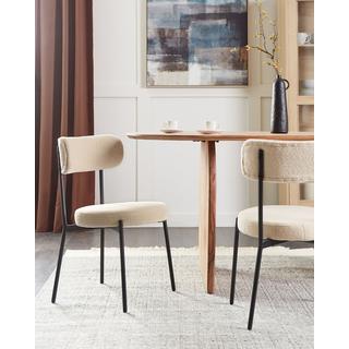 Beliani Esszimmerstuhl 2er Set aus Bouclé Modern ALLISON  