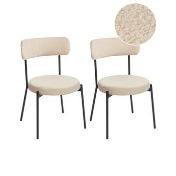 Lot de 2 chaises en Bouclé Moderne ALLISON