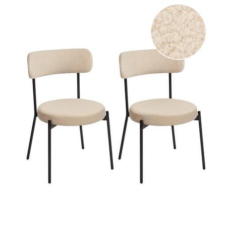 Beliani Esszimmerstuhl 2er Set aus Bouclé Modern ALLISON  