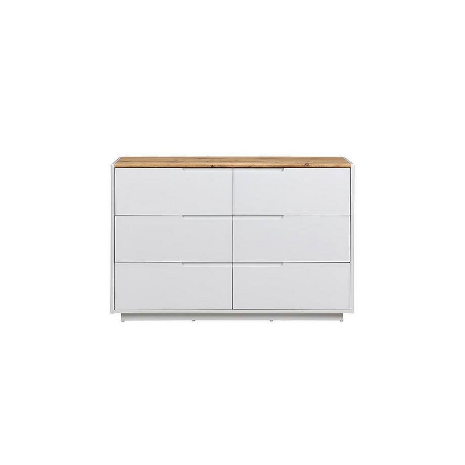 Vente-unique Commode AMANI 6 tiroirs MDF laqué Chêne  