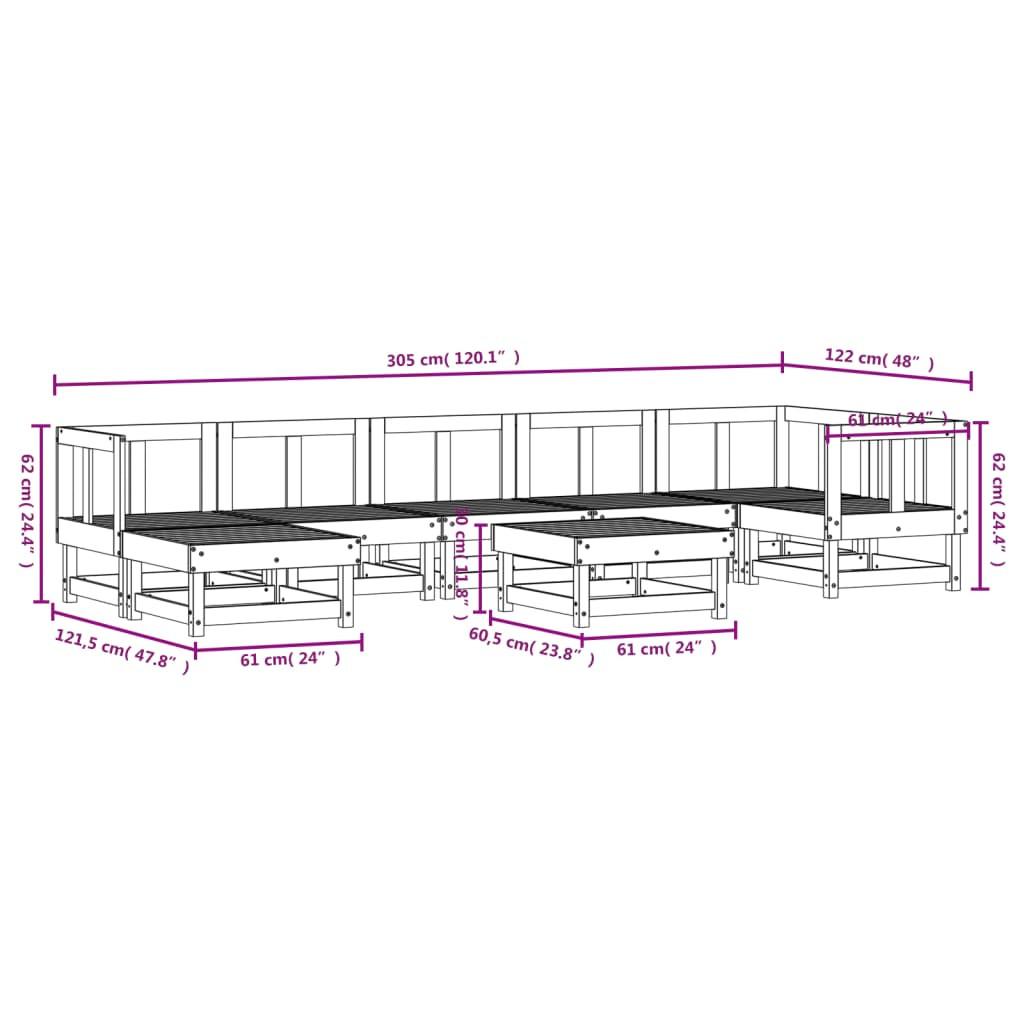 VidaXL set mobili da giardino Legno di pino  