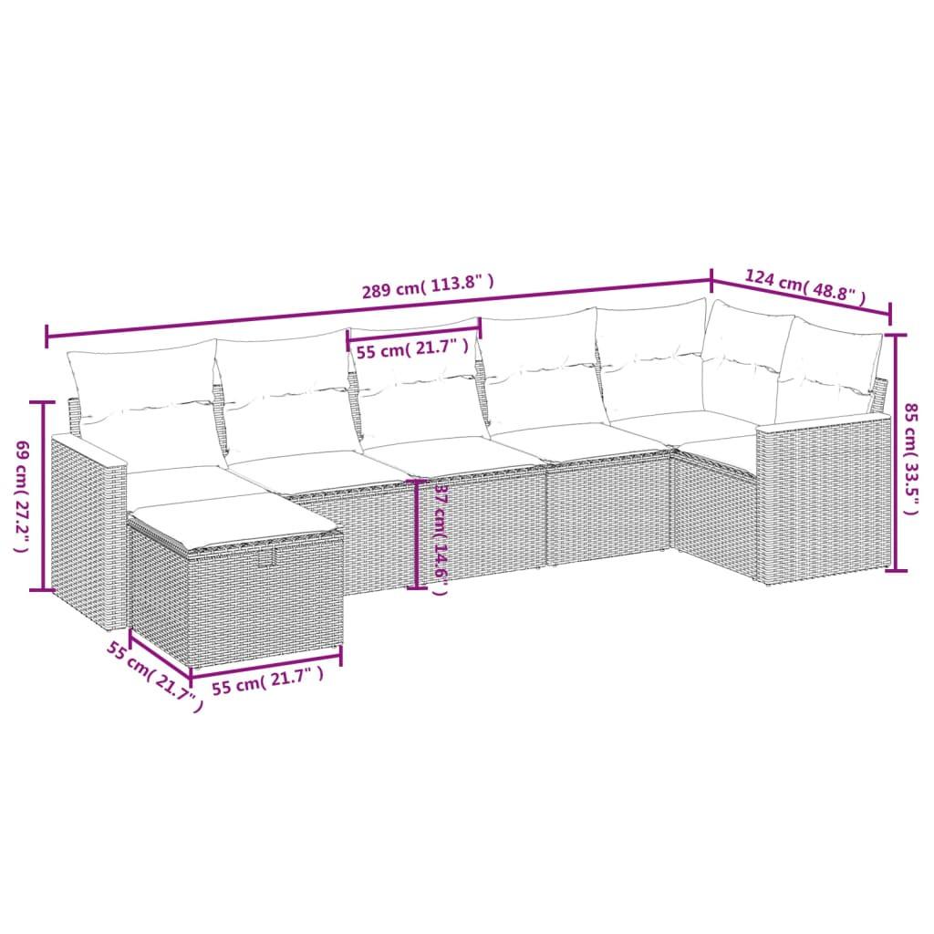 VidaXL Ensemble de canapés de jardin rotin synthétique  