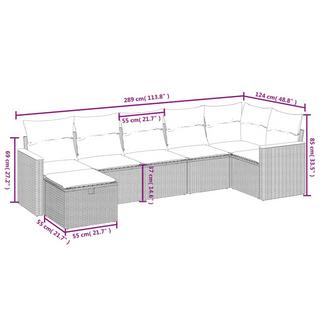 VidaXL Ensemble de canapés de jardin rotin synthétique  