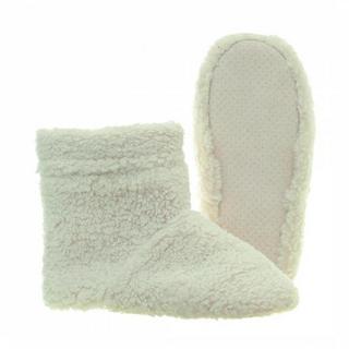 aroma home  Cream Teddy Slipper Boots 