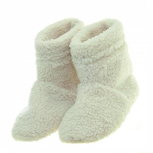 aroma home  Cream Teddy Slipper Boots 