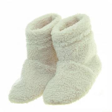 Cream Teddy Slipper Boots