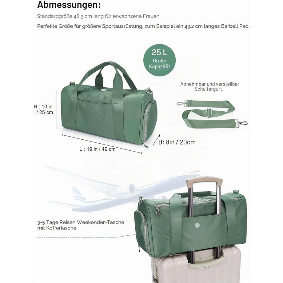 Only-bags.store Wasserdichte 25L Sporttasche für Training und Reisen  