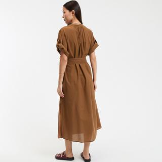 La Redoute Collections Gestreiftes langes Kleid Rundhals 3/4 Ärmel  
