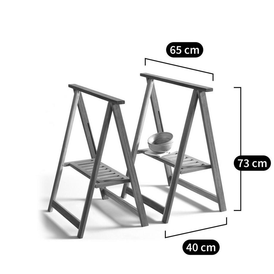 La Redoute Intérieurs Lot de 2 tréteaux acacia  