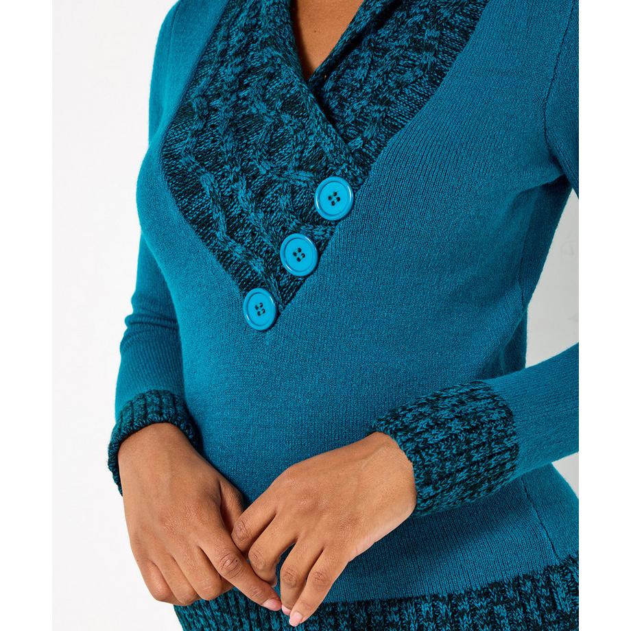 Joe Browns Pull Douillet Col Châle Détails Boutons  