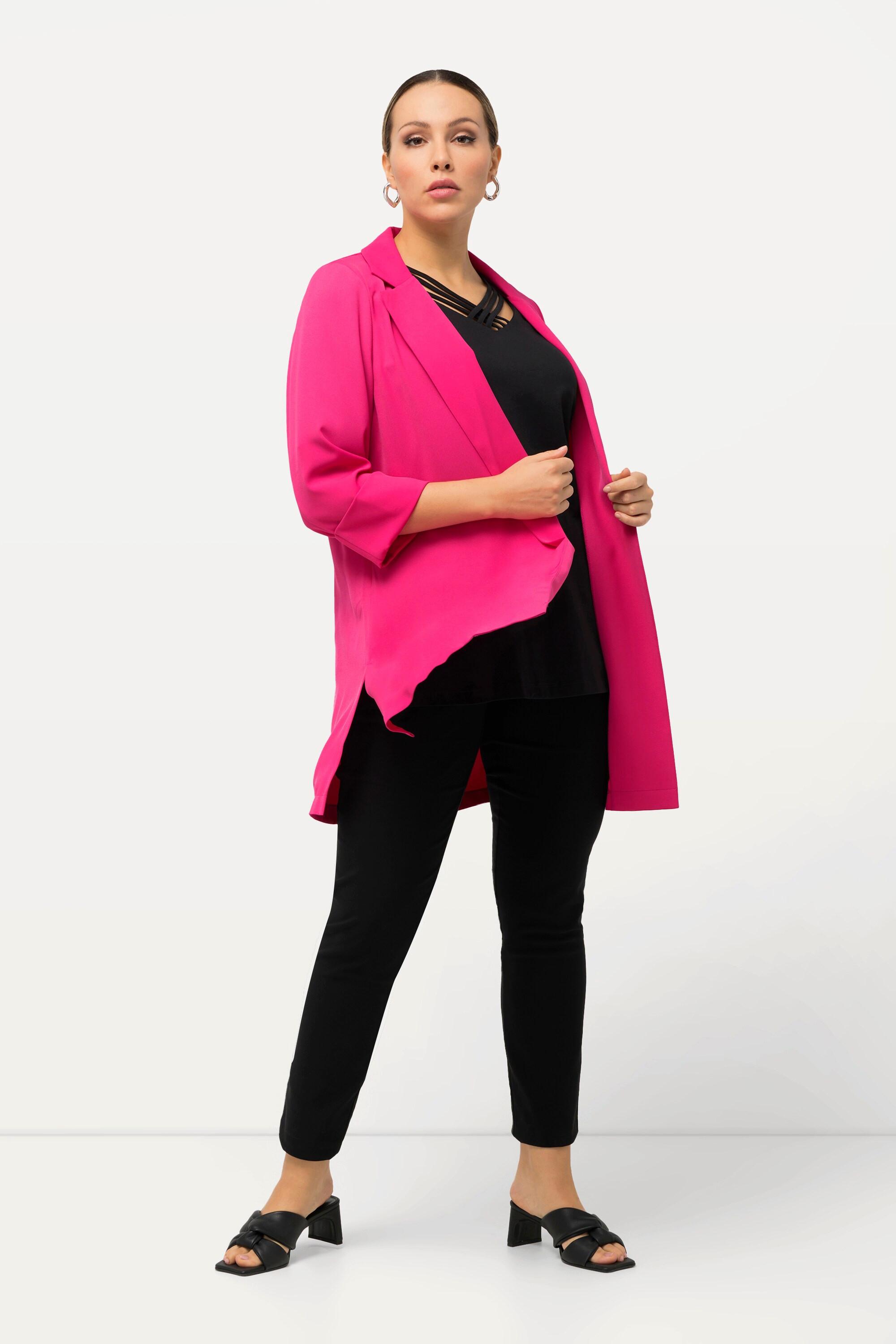 Ulla Popken  Blazer avec col à revers, fermeture à bouton, manches 3/4 