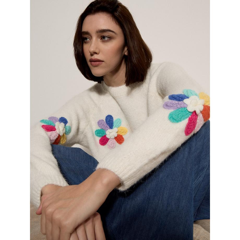 APRICOT Pullover con petali  