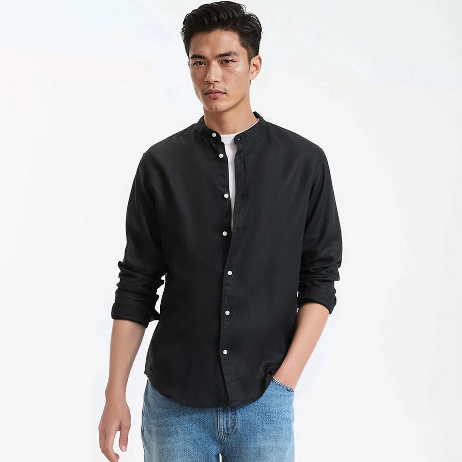 La Redoute Collections Signature Camicia Dritta Lino Collo Coreana  