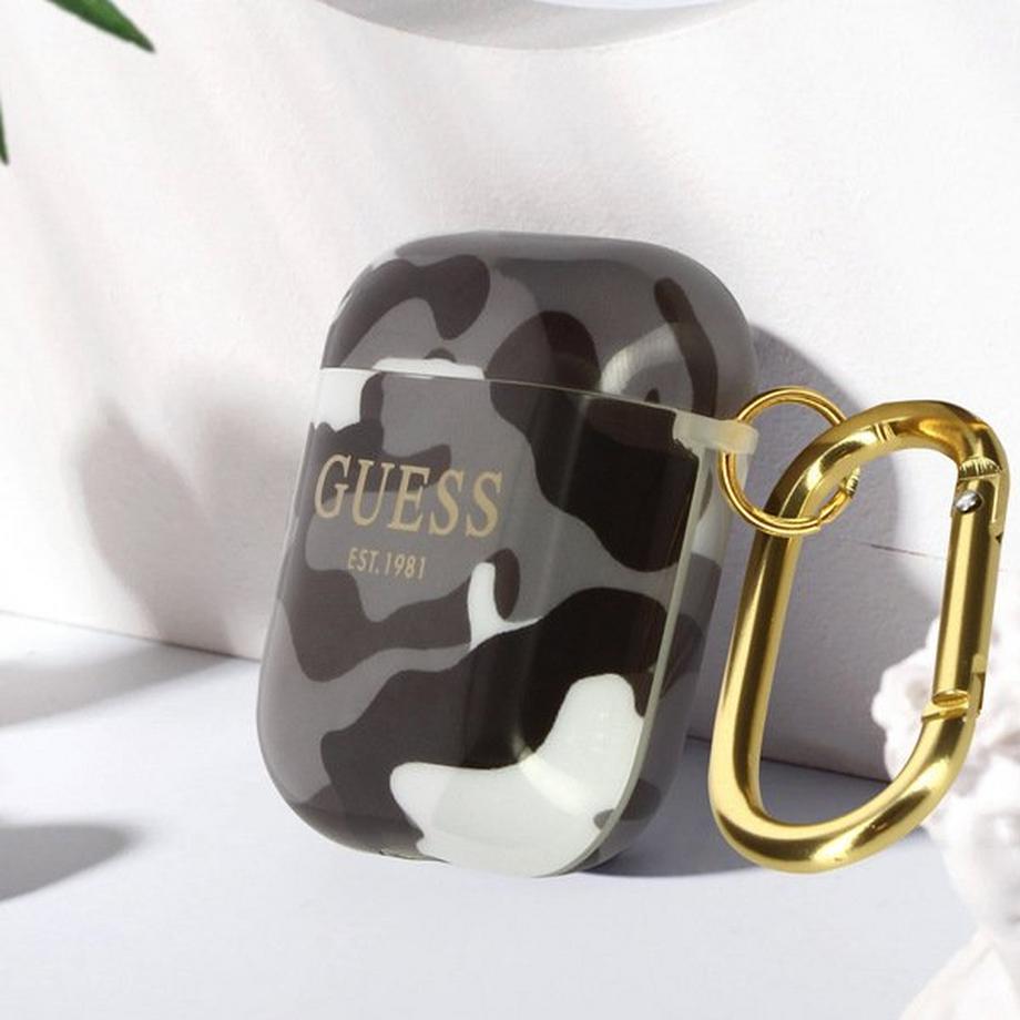 GUESS  Coque AirPods Guess à pailette Gris 