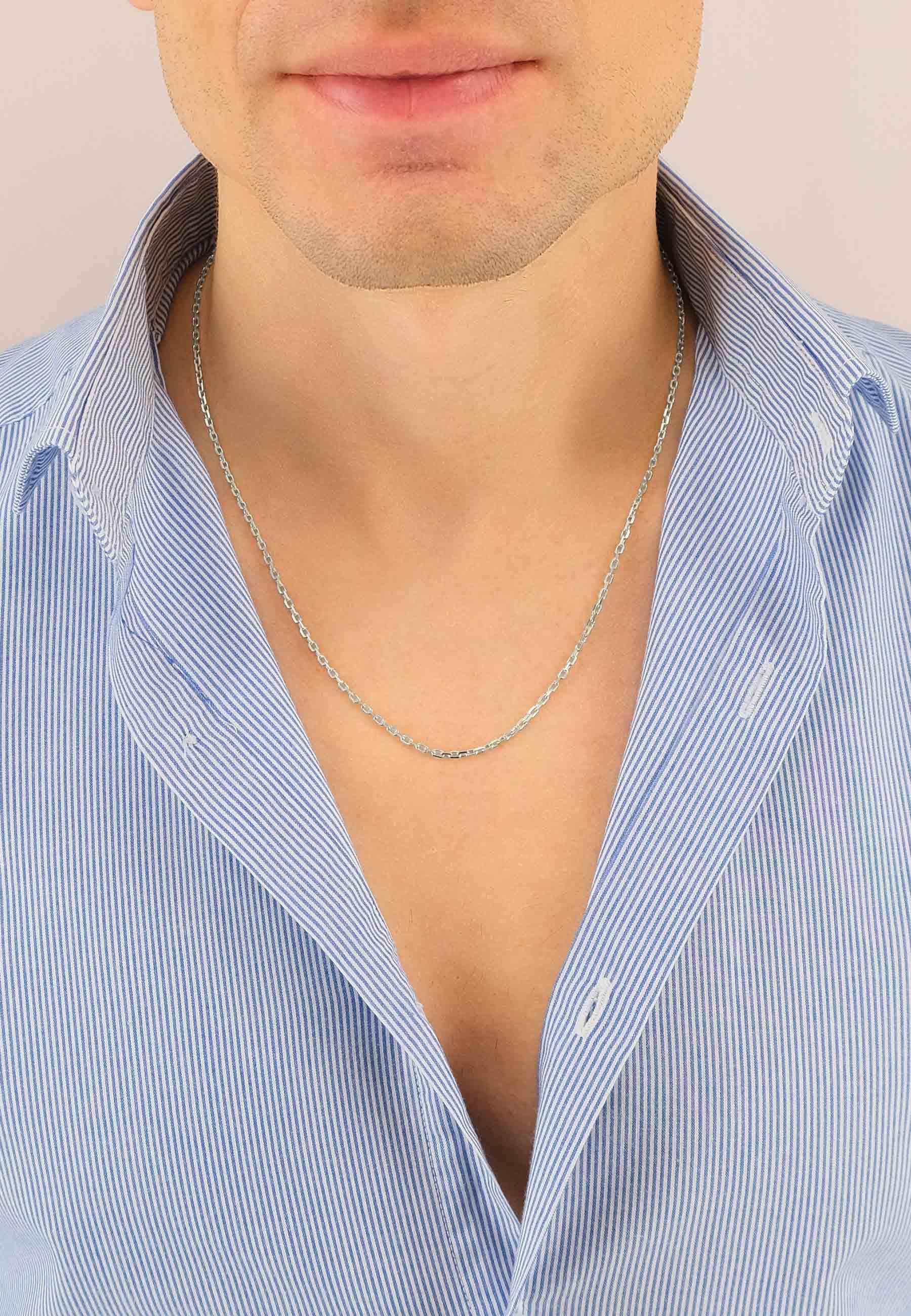 MUAU Schmuck  Collier forçat or blanc 750, 2mm, 42cm 