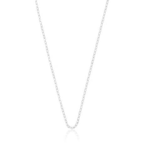 MUAU Schmuck  Collier forçat or blanc 750, 2mm, 42cm 