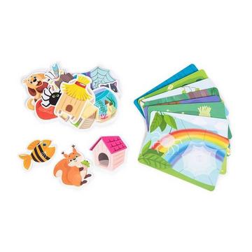 Jeu éducatif, Cartes éducatives pour jeunes enfants 1-3, Cartes en plastique avec velcro - Qui habite où? Jouets éducatifs