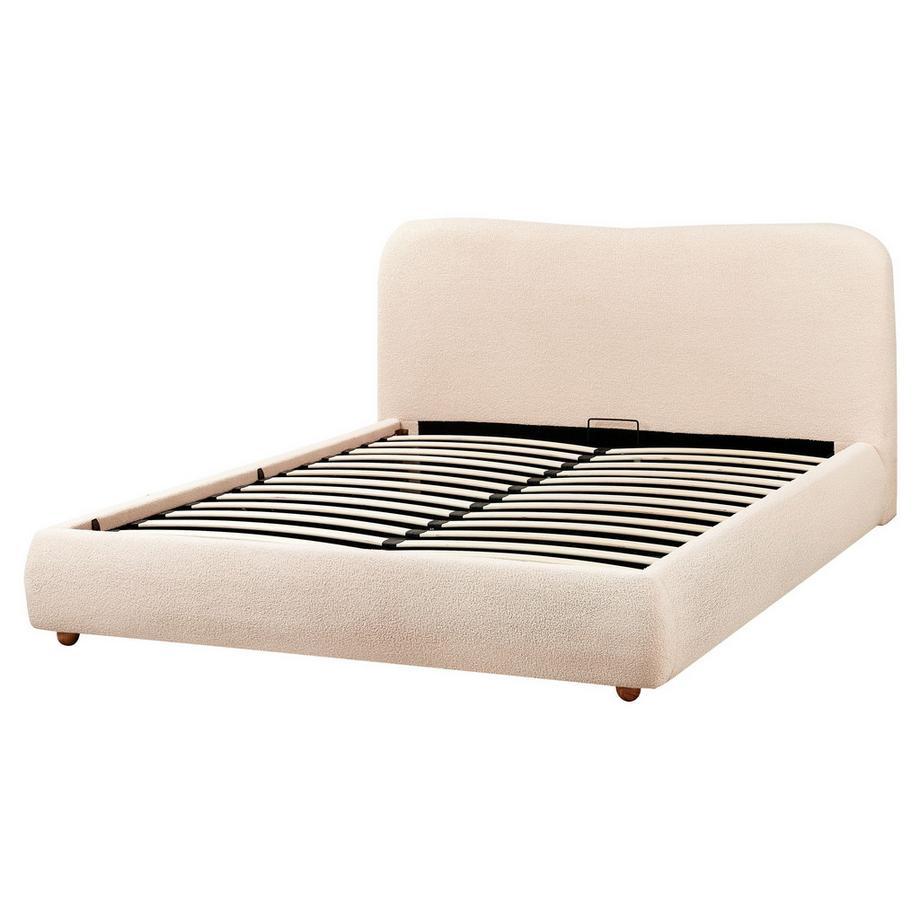 Beliani Bett mit Stauraum aus Bouclé Modern BLAGNAC  