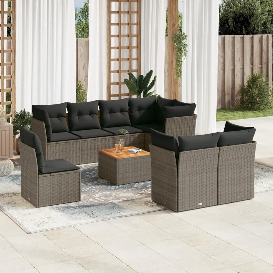 VidaXL set divano da giardino Polirattan  