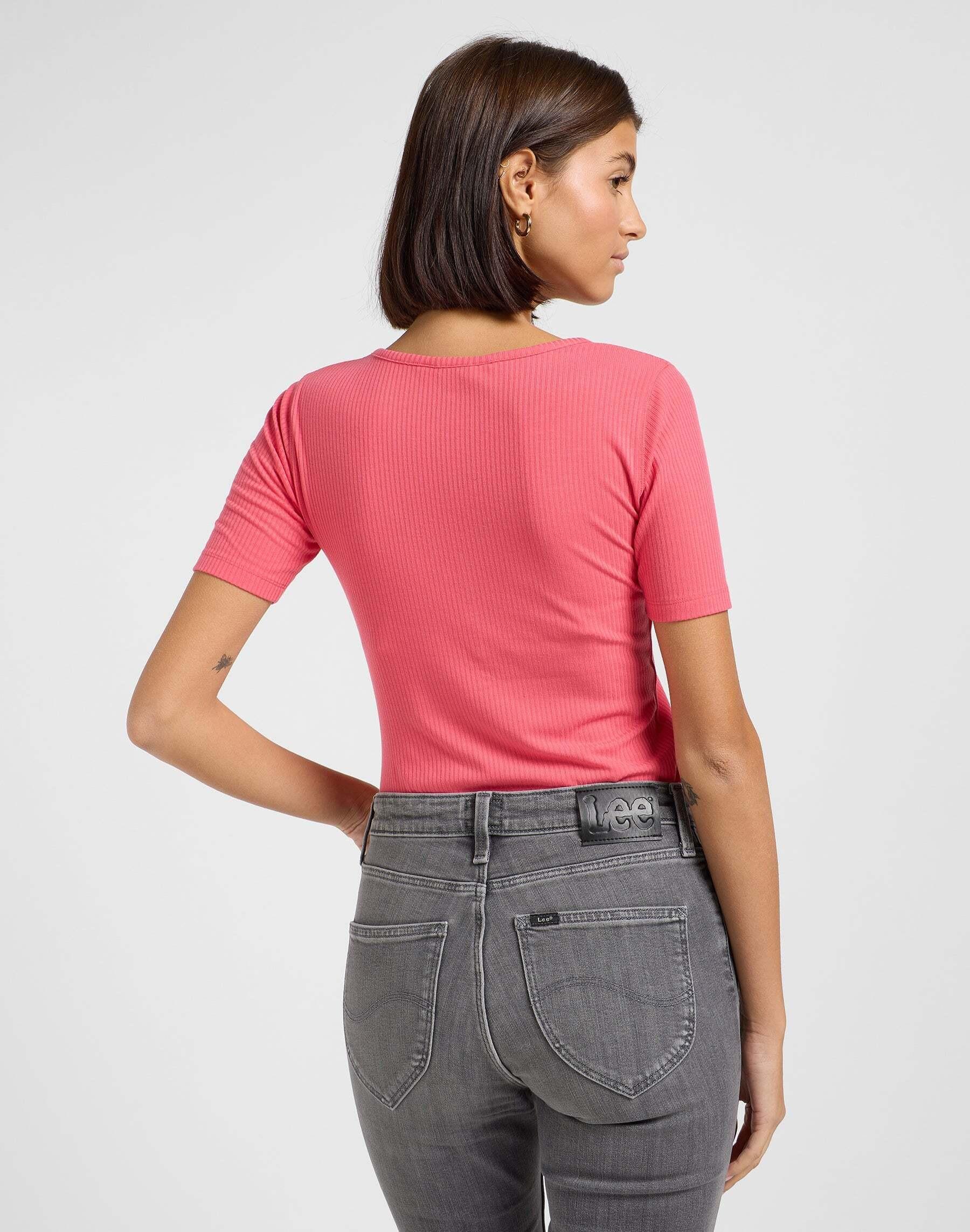 Lee T-Shirt Henley Manches Courtes  