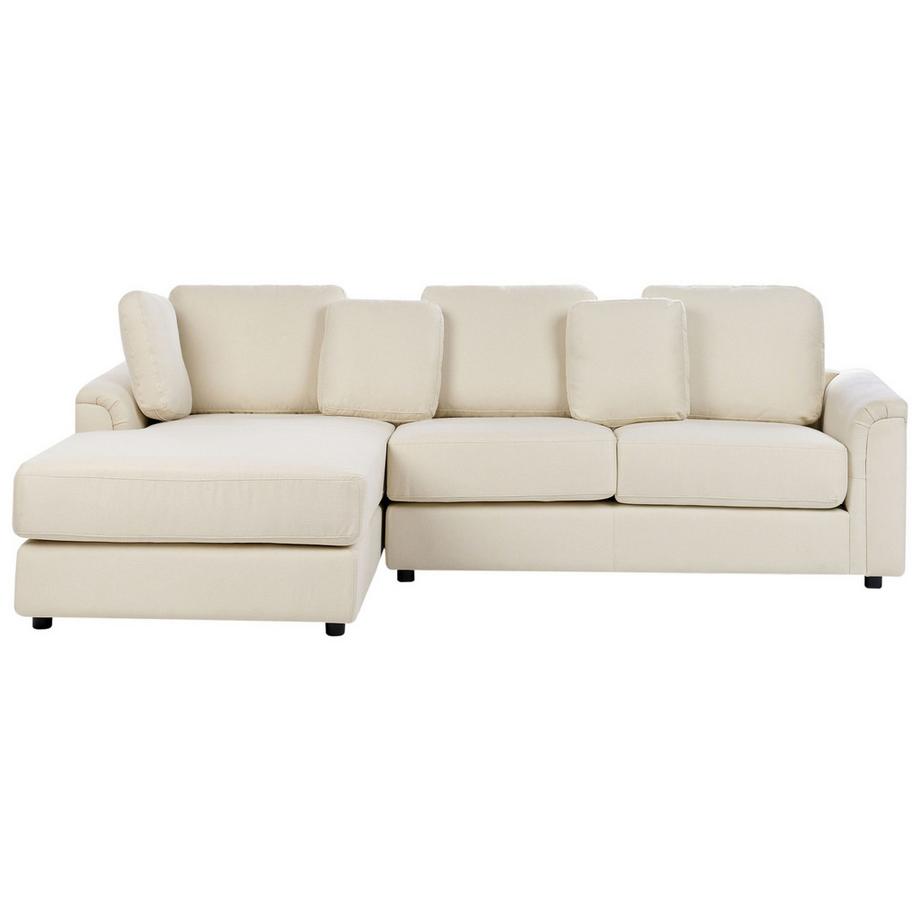 Beliani Divano angolare versione destra con ottomana en Tessuto Classico KOHLO  