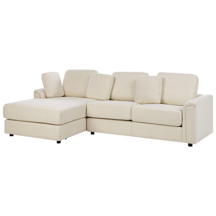 Beliani Divano angolare versione destra con ottomana en Tessuto Classico KOHLO  