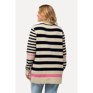 Ulla Popken  Maglione con righe, cuori, collo alto e maniche lunghe 