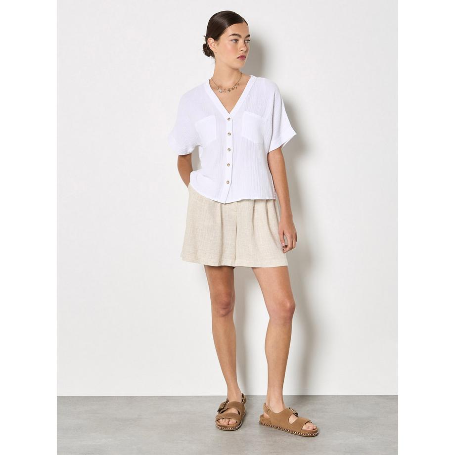APRICOT Strukturierte V-Ausschnitt Bluse  